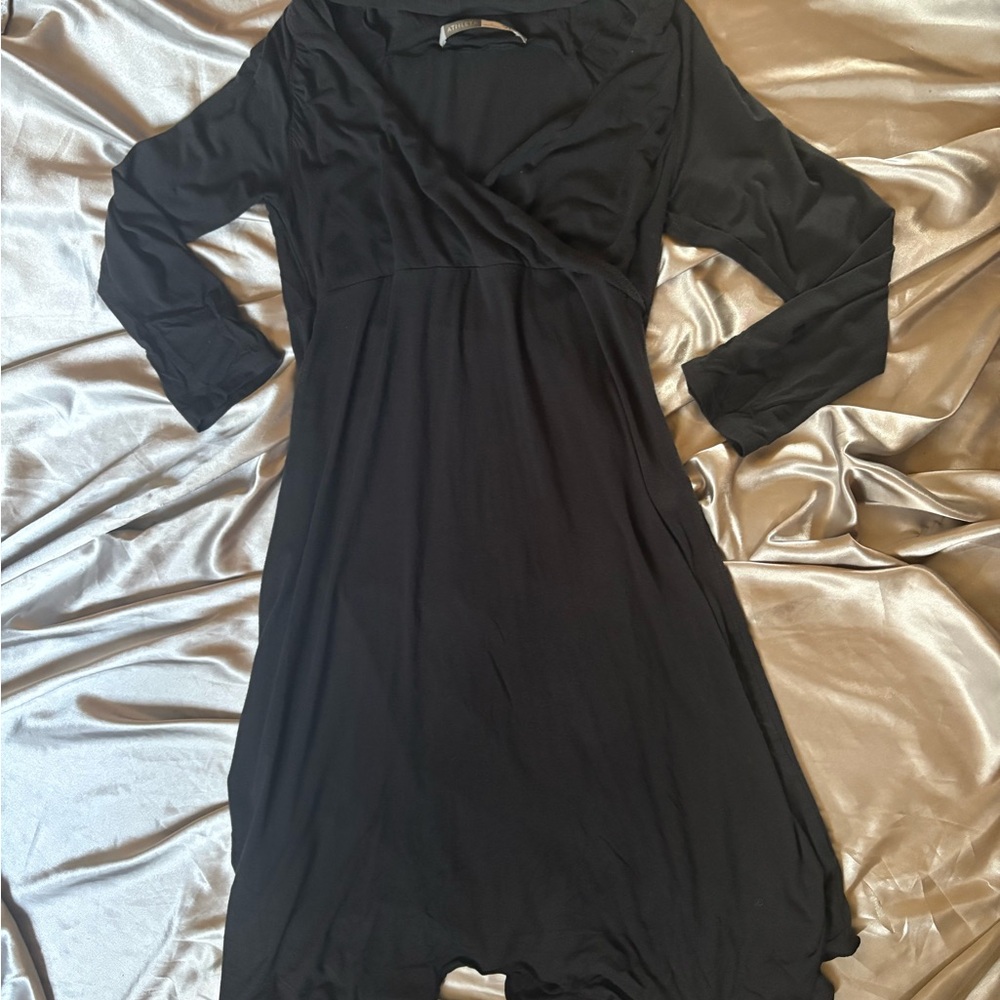 Athleta Black Long Sleeve Casual Dress Small